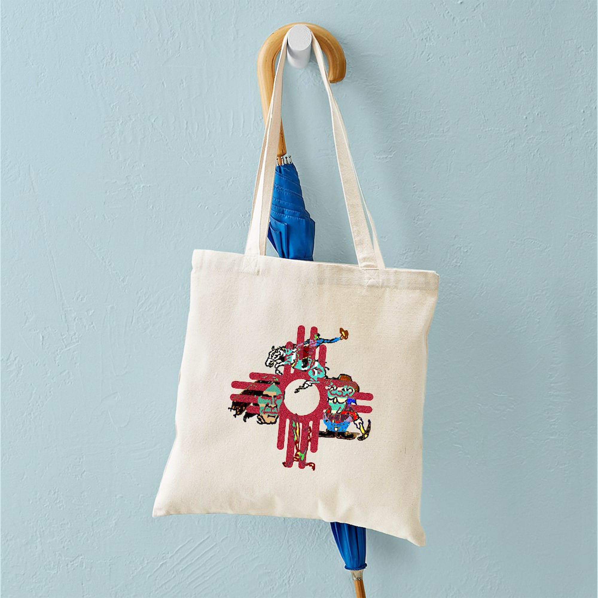 New Mexico Tote Bag - Natural Canvas Reusable Shopping Bag for Groceries, Beach & Travel | Eco-Friendly Cotton Carryall