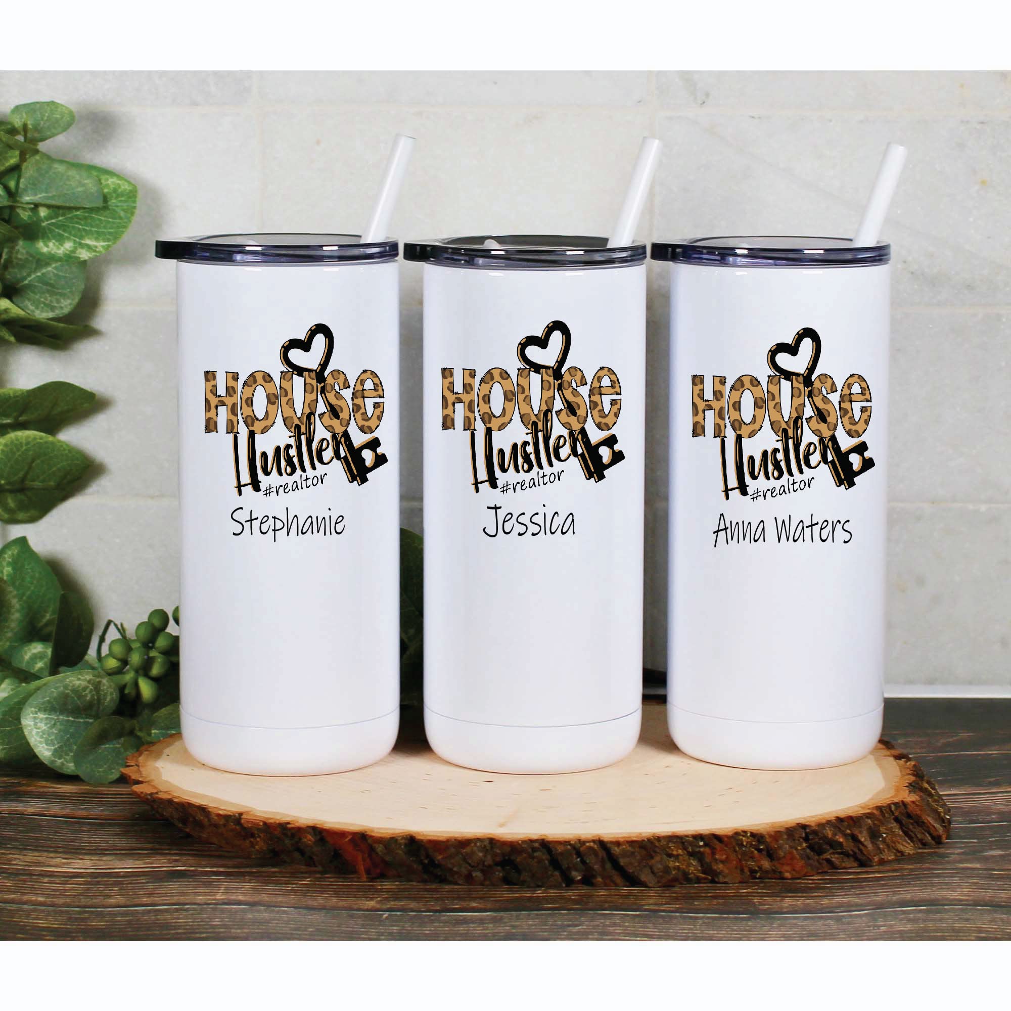 **18oz Personalized Realtor Tumbler - Stainless Steel Vacuum Insulated Cup with Lid & Straw - Ideal Closing Gift for Real Estate Agents & House Hustlers - Perfect for Coffee, Tea & Cold Drinks On-The-Go**