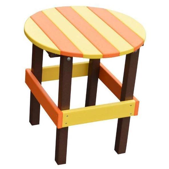A&L Furniture 18-Inch Round Side Table with Poly Rattan Top - Weather-Resistant Outdoor & Indoor Use for Patio, Deck, or Living Room