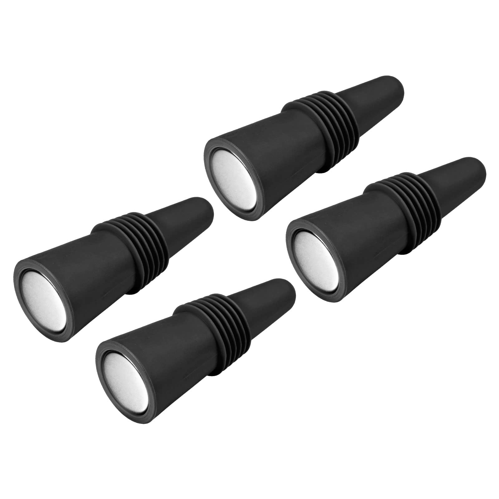 Meccanixity Silicone Wine Stoppers - 4 Pack Reusable Beverage Bottle Sealer Caps for Wine, Beer & Drinks | Airtight Leakproof Cover | Perfect for Parties, Picnics & Home Bar Storage