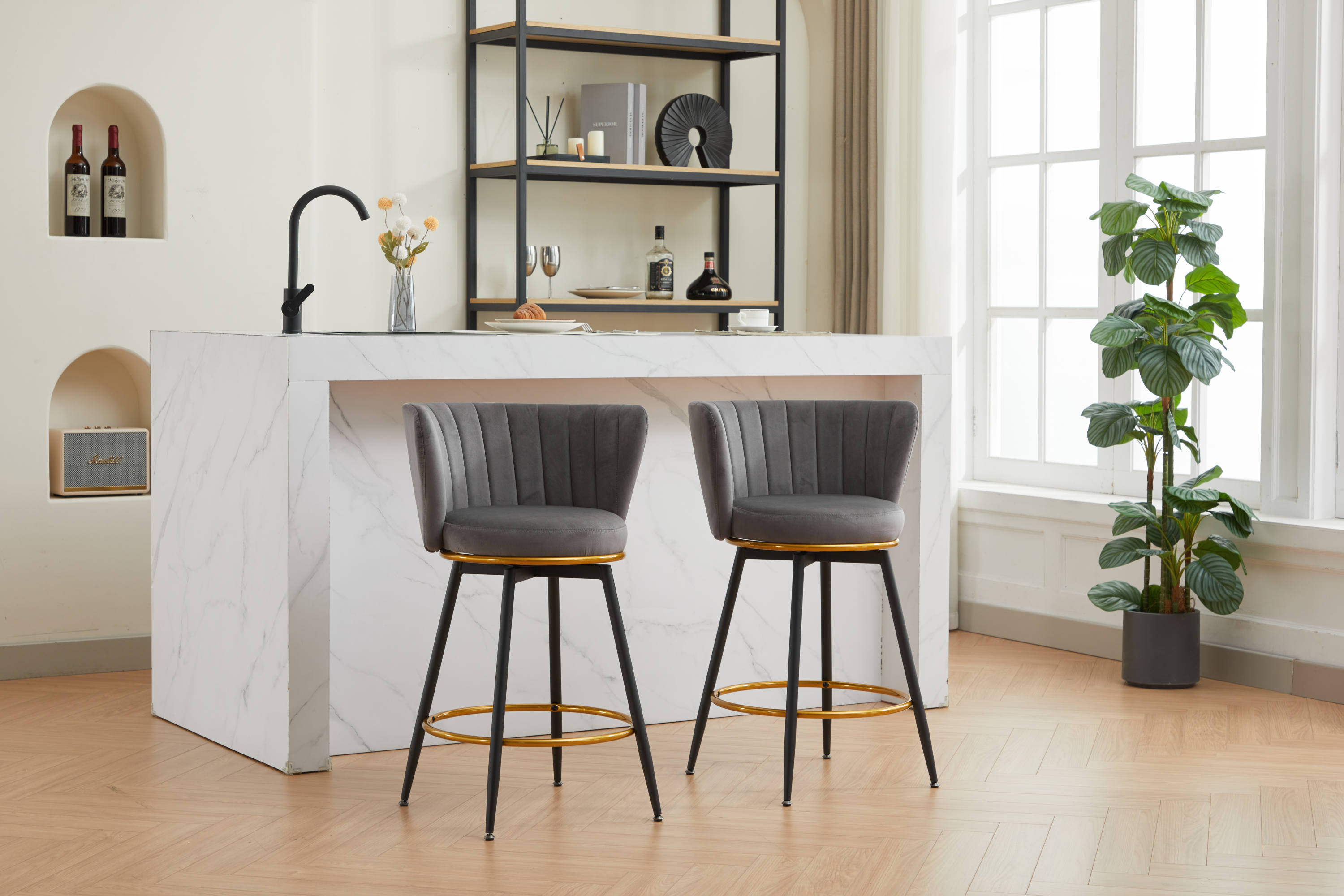 Set of 2 Counter Height Bar Stools - 26