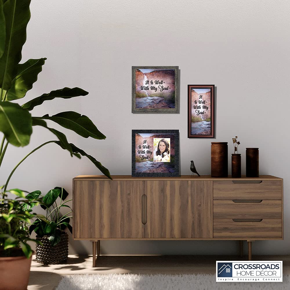 It Is Well With My Soul Wall Art - Inspirational Christian Home Decor Picture Frame 8695B - Perfect for Living Room, Bedroom & Church Decorations