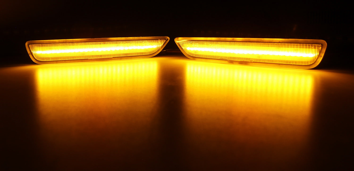 Amber LED Clear Lens Side Marker Lights for 2010-2014 Ford Mustang - Enhanced Visibility & Style Upgrade for Night Driving & Car Shows
