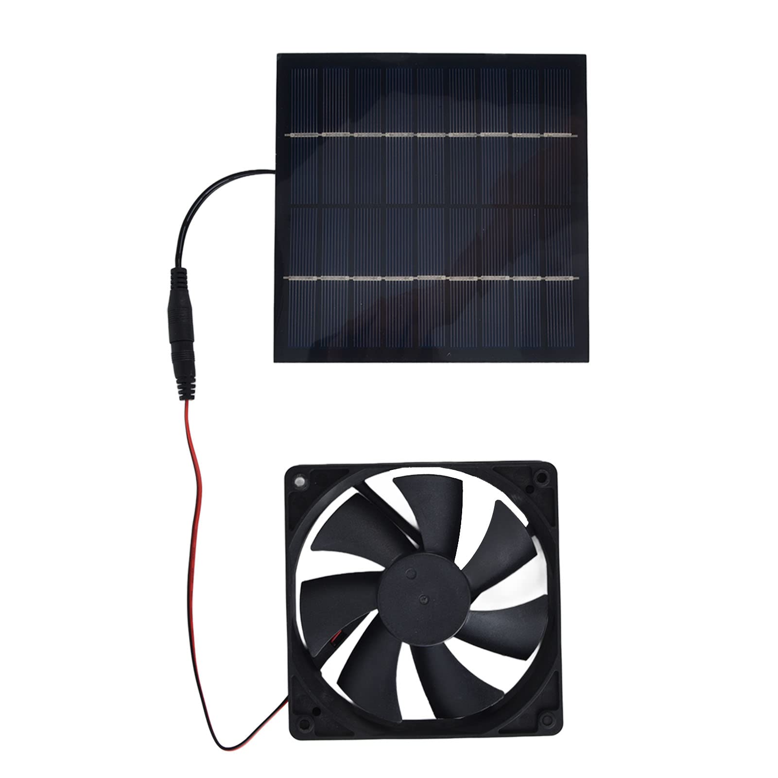 Solar Powered Exhaust Fan 10W 12V 2A - Waterproof Wall Mount Ventilation Fan with Dual Cooling Fans - Portable Solar Panel Fan Kit for Chicken Coop, Greenhouse, Dog House, RV, Shed & Home Ventilation