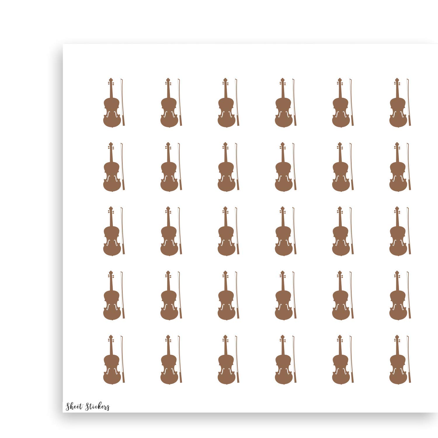 Premium Violin Craft Stickers - 30 Pack 1.5 Inch Die-Cut Decals for Scrapbooking, Party Decor, DIY Projects, Gift Wrapping & Seals - Perfect for Music Lovers, Journaling, and Stationery Enthusiasts