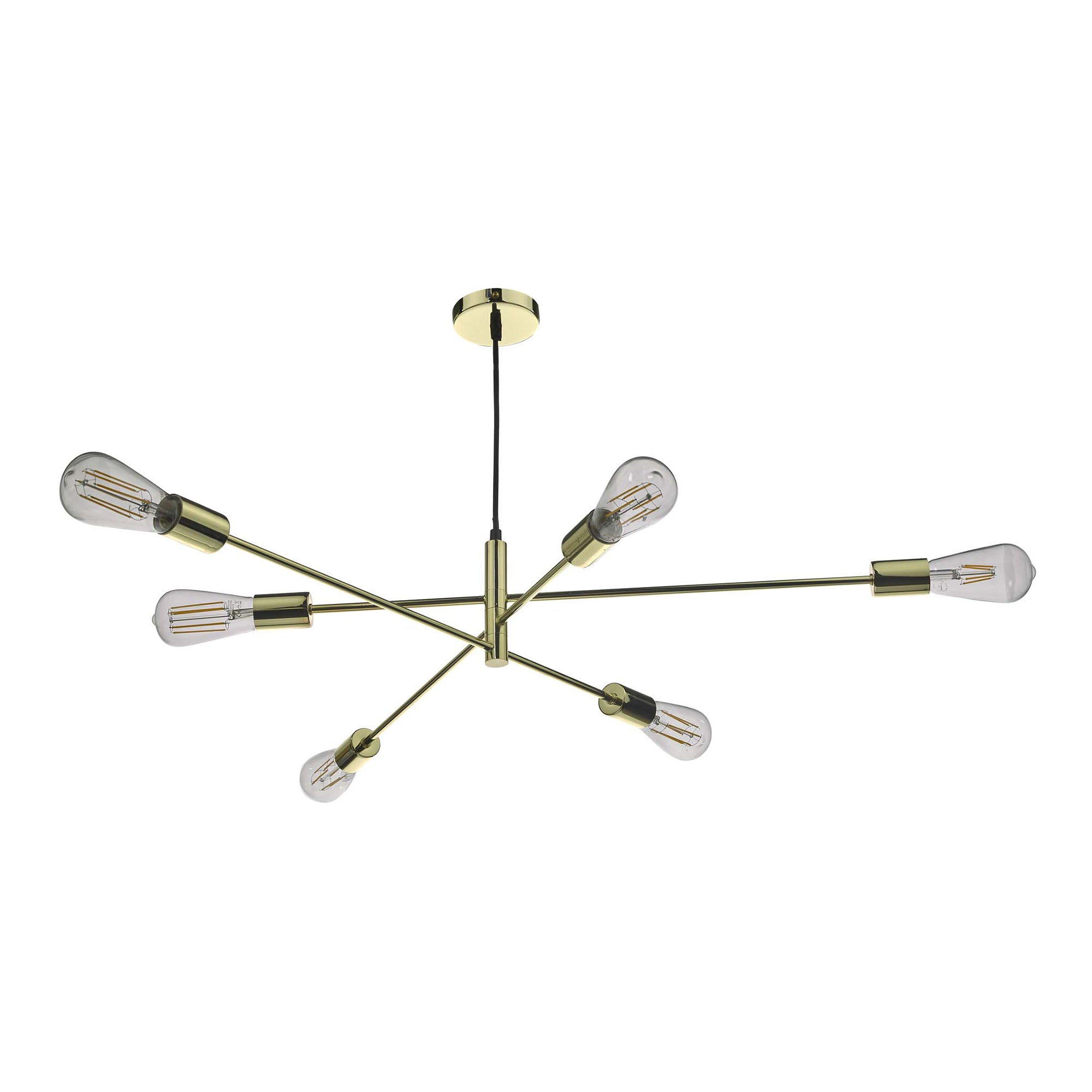 Alana 6-Light Chandelier - Antique Brass, Matt Grey, Black, Polished Gold & Satin Chrome Finish - Perfect for Dining Room, Living Room & Bedroom Lighting