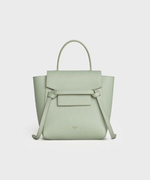 Celine Nano Belt Bag in Grained Calfskin Vert D'eau - Luxury Crossbody Bag for Women, Perfect for Everyday Use, Work & Travel
