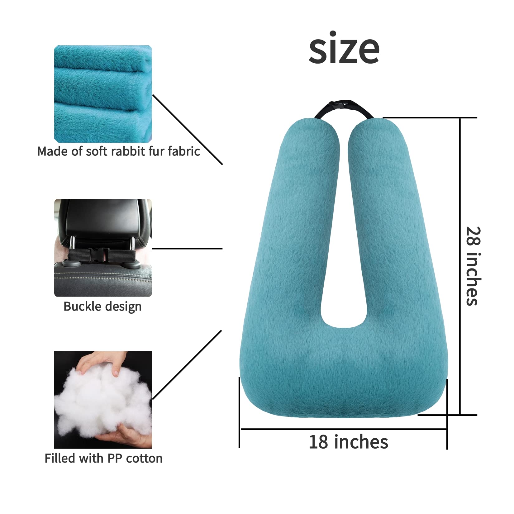 Comfortable Travel Pillow for Kids & Adults - Soft Car Sleeping Pillow for Road Trips, Airplane & Long Journeys - Emerald Green Neck Support (Perfect for Travel, Commuting & Relaxation)