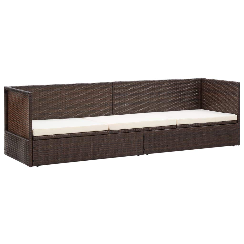 FAMIROSA Rattan Lounge Bed with Cushion - Outdoor Relaxation