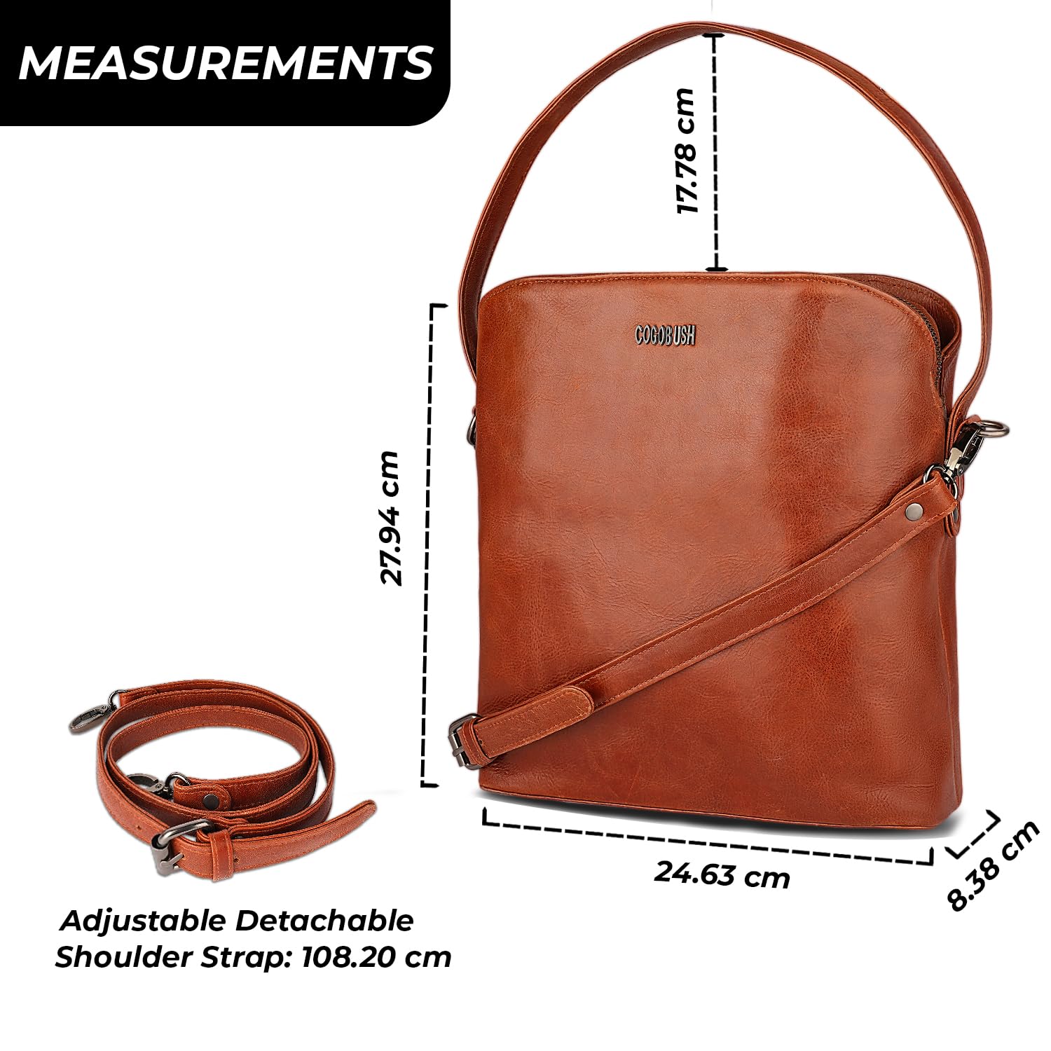 Genuine Leather Satchel Tote Bag for Women - Classic Designer Handbag with Adjustable Strap - Perfect for Work, Travel & Everyday Use
