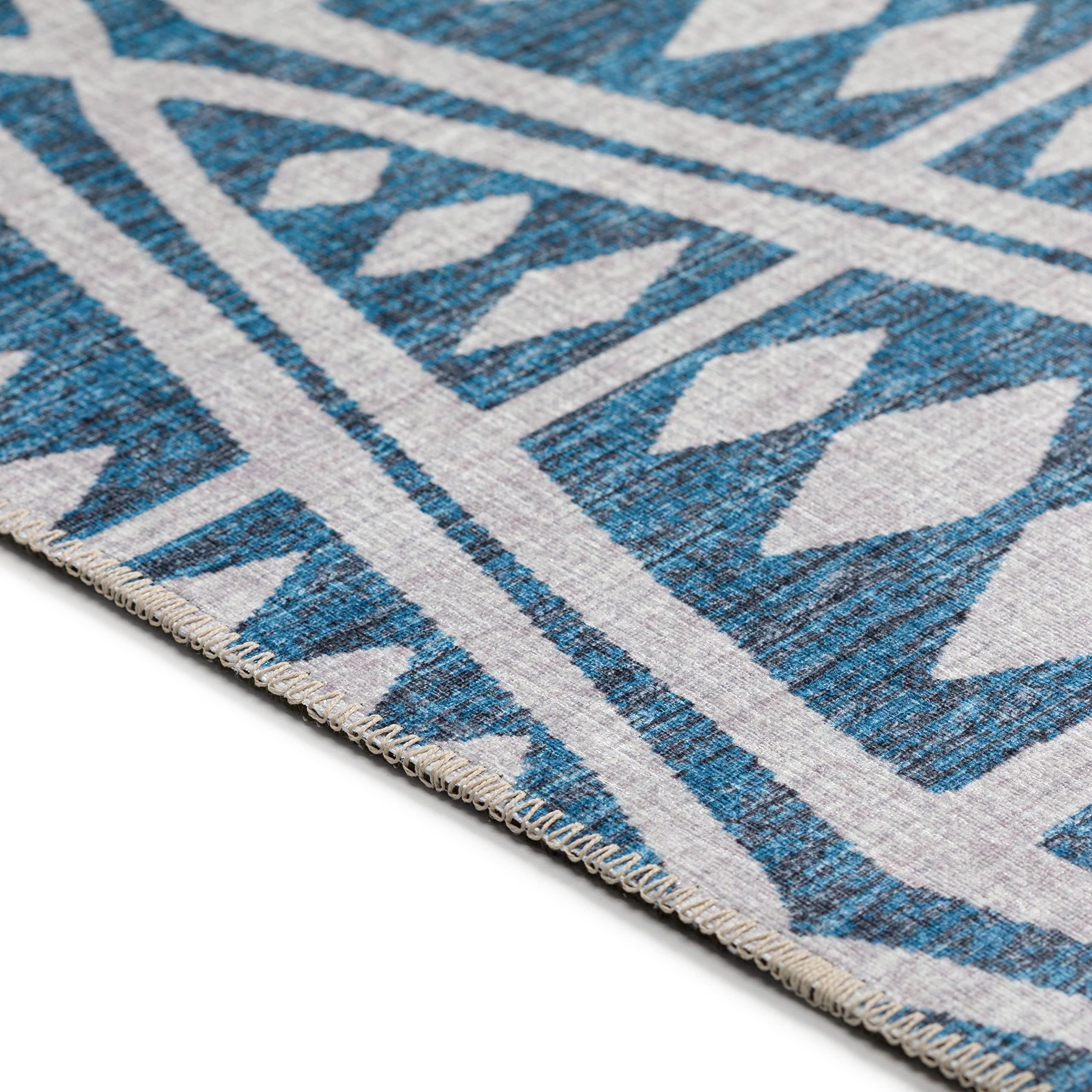 Addison Rugs Yuma AYU36 Blue 8' x 8' Square Area Rug - Soft & Durable for Living Room, Bedroom, or Office Decor