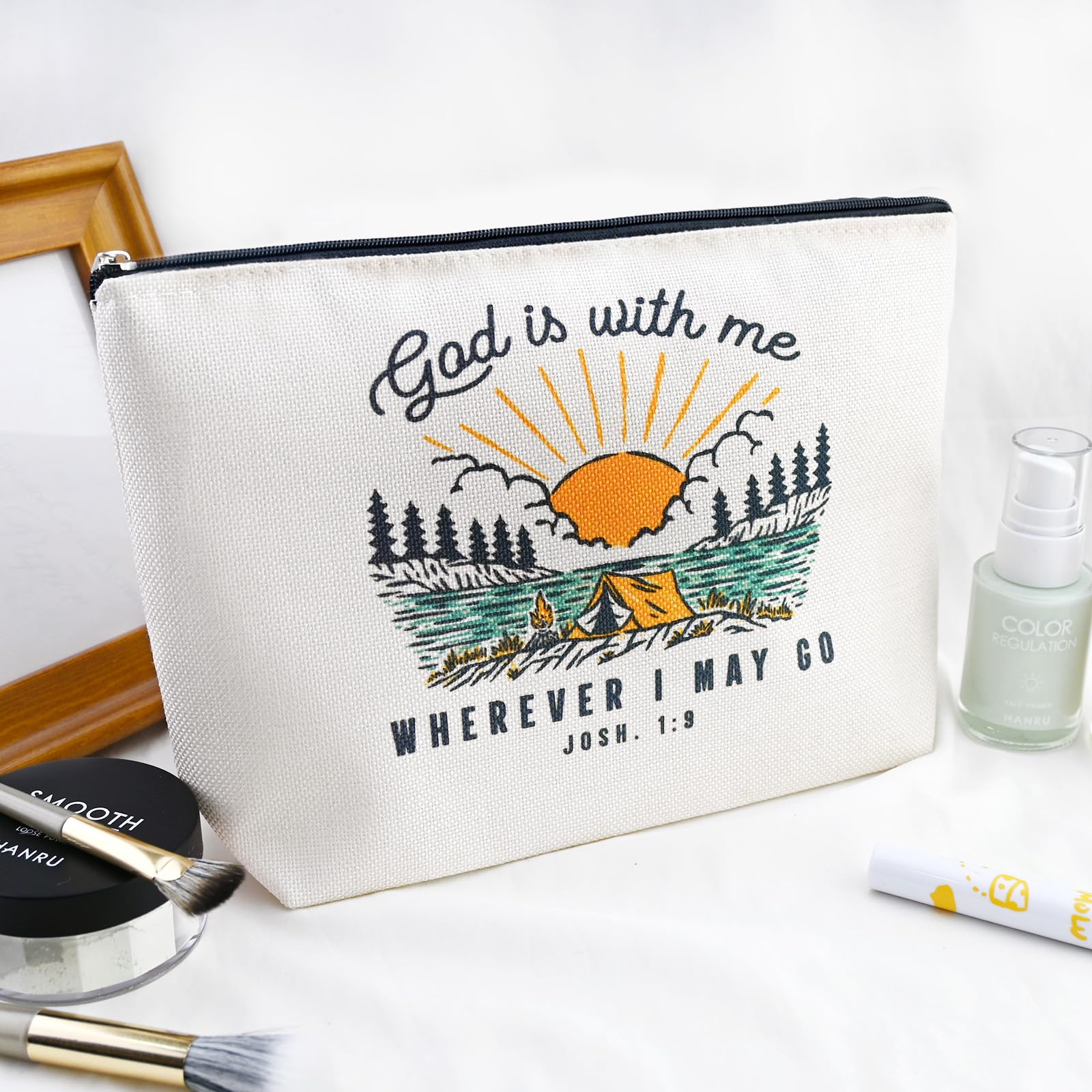 Religious Cosmetic Bag - Christian Gift for Women, Mom & Friends - Bible Verse Inspirational Makeup Pouch for Birthday, Christmas & Thanksgiving