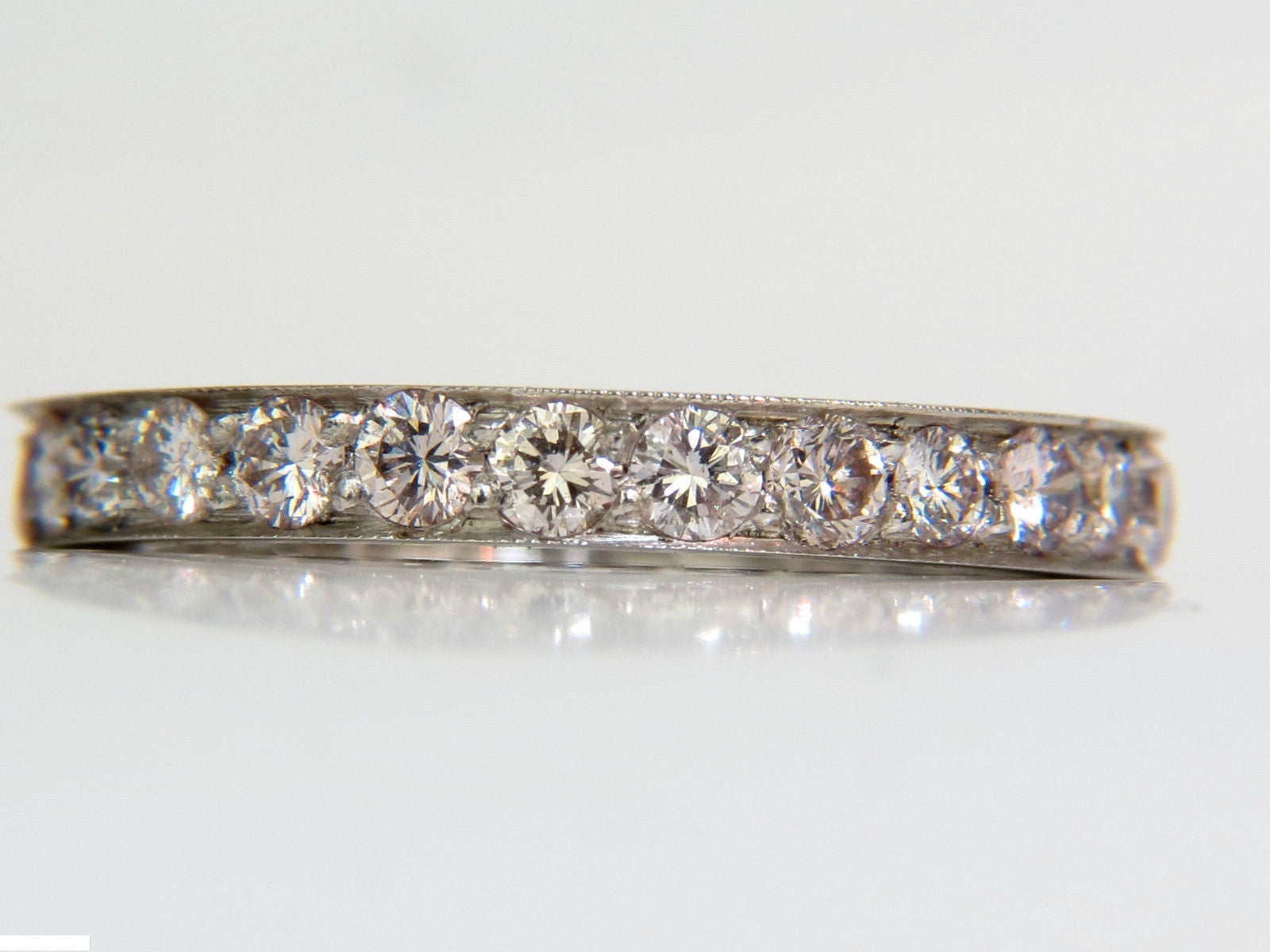 1.70ct Diamond Eternity Ring 14K White Gold F/SI Size 6.5 - Full Cut Round Brilliant Wedding Band for Anniversary, Engagement & Special Occasions
