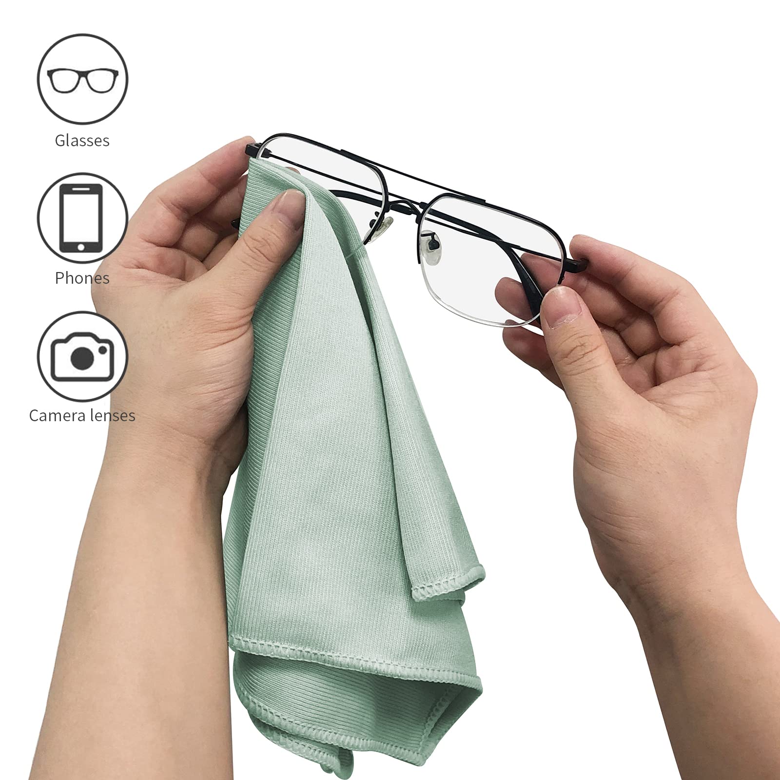 6 Pack Premium Microfiber Glass Cleaning Cloths - 16