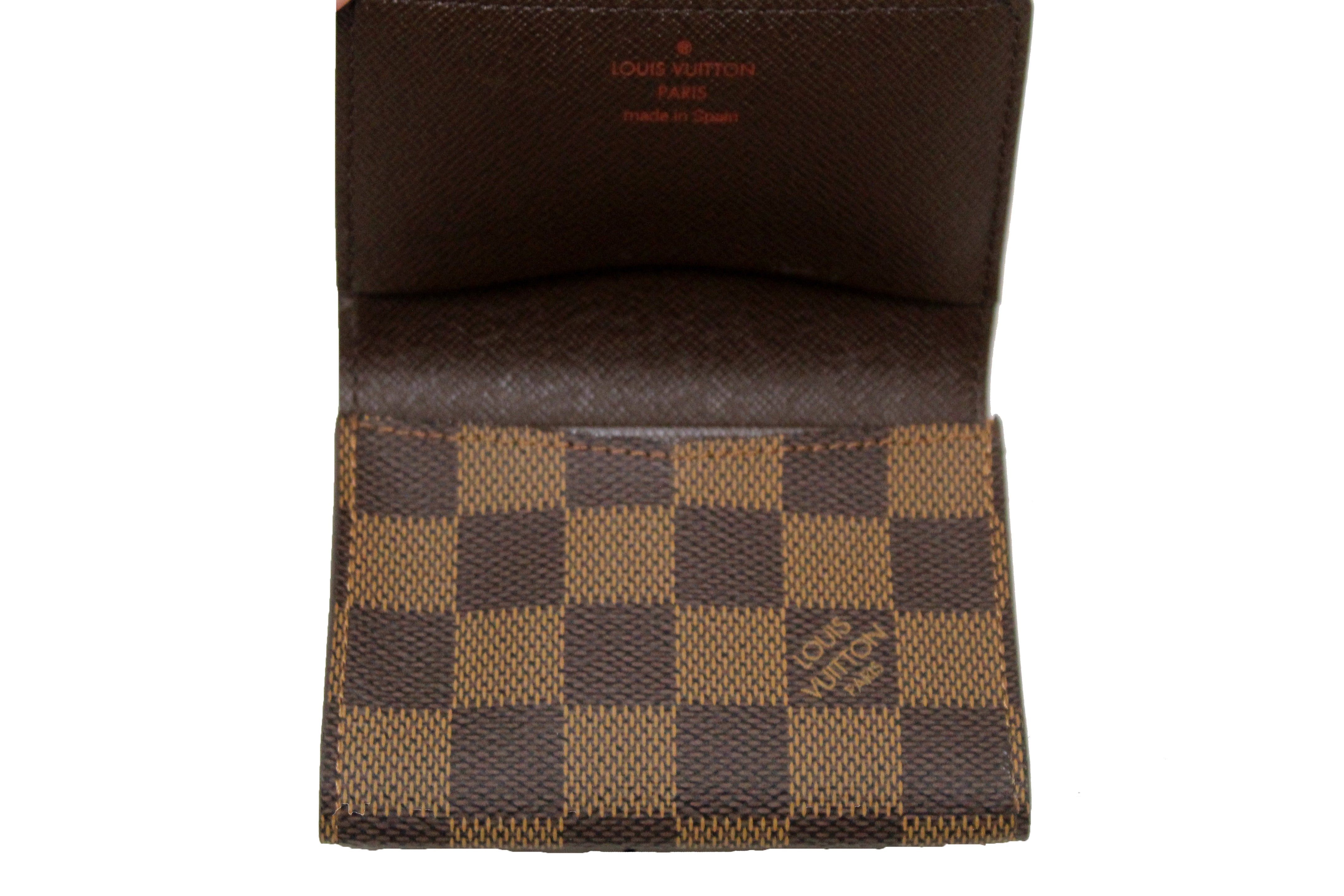 Authentic Louis Vuitton Damier Ebene Canvas Card Holder Wallet - Slim RFID Blocking Credit Card Case for Men & Women - Perfect for Business, Travel & Everyday Use