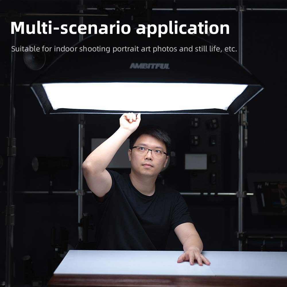 GODOX SL-60W 2x 60W LED Video Light Kit with Ambitful 60x90cm Softbox, Light Stand & Honeycomb Grid - Remote Control Included - Perfect for Film Studios, Photography, YouTube Videos & Live Streaming