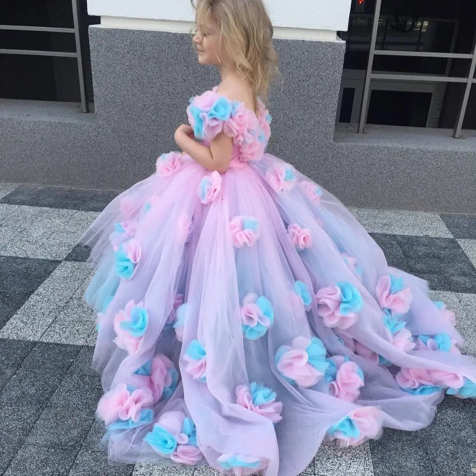 Magical Unicorn Flower Girl Dress for Princess Birthday Party - Perfect for Weddings, Pageants & Special Occasions