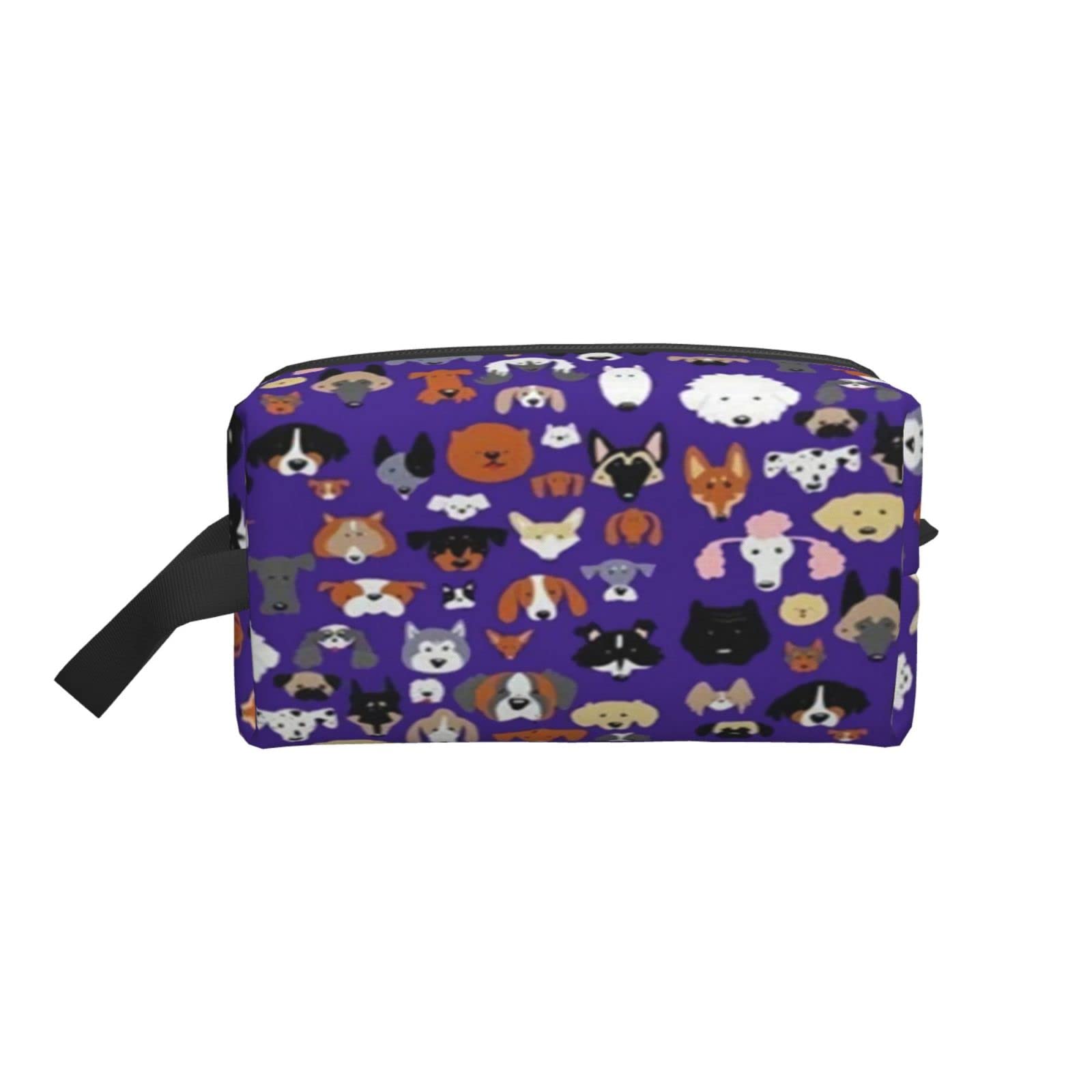 Cute Cartoon Dog Print Large Waterproof Makeup Bag for Women - Travel Cosmetic Pouch & Toiletries Organizer - Perfect for Vacation, Gym, and Daily Essentials Storage