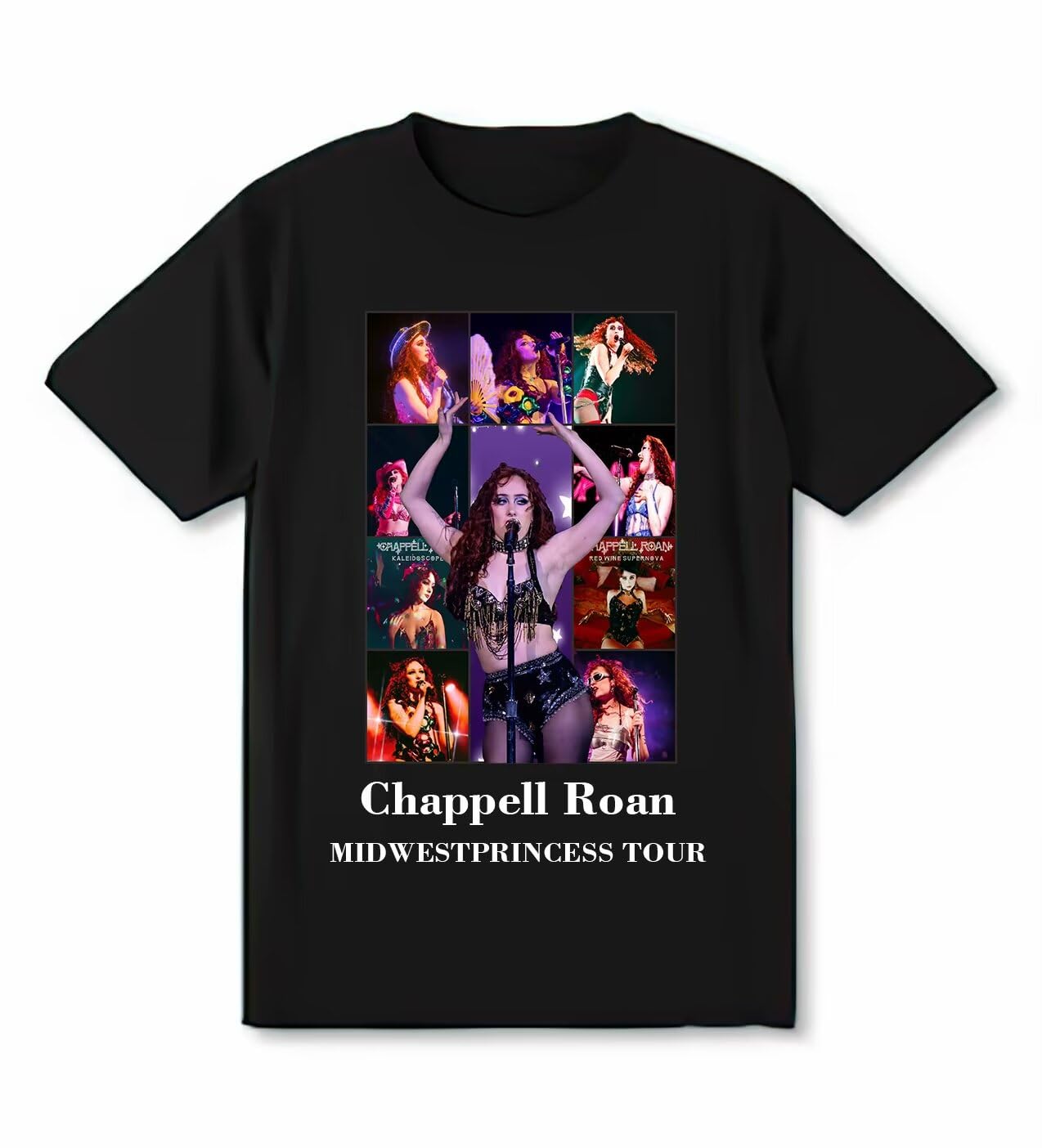Chappell Music Roan Men's & Women's Touring T-Shirt - Trendy Cotton Short Sleeve Band Tee (Black) - Perfect for Concerts, Music Festivals & Casual Wear