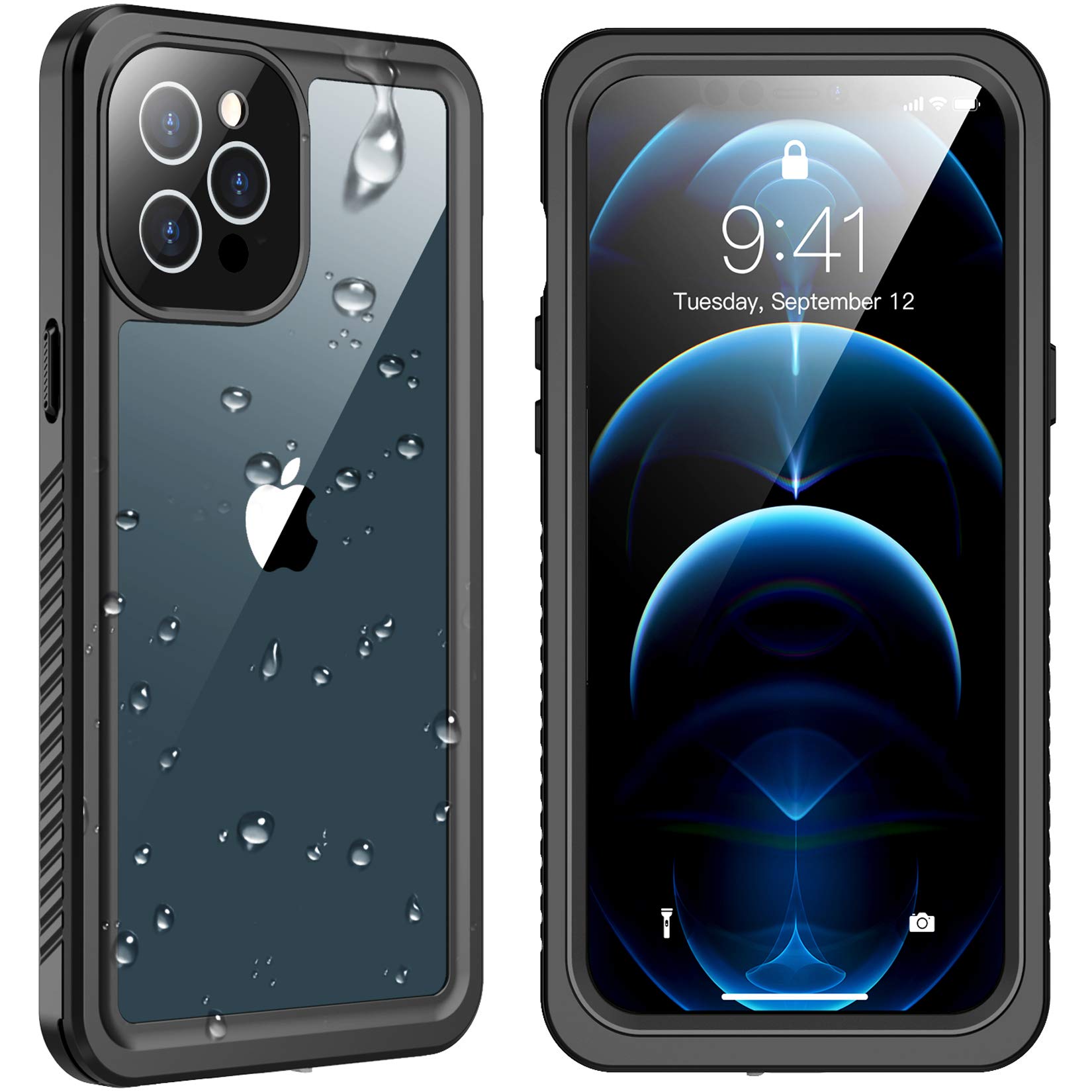 **SPIDERCASE Rugged Waterproof iPhone 12 Pro Max Case with Built-in Screen Protector – Shockproof Full Body Cover for 6.7