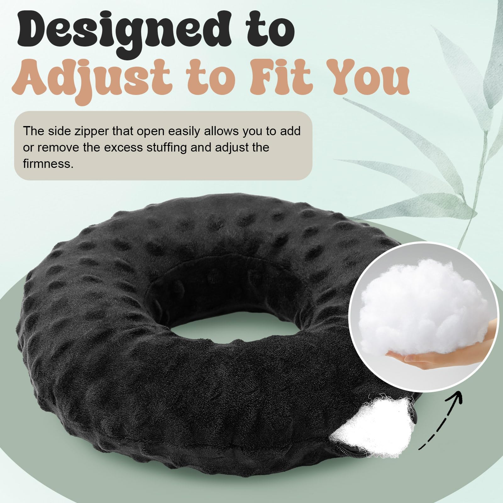 2 Pack Ear Piercing Pillow for Side Sleepers - Donut Pillow for Ear Pain Relief, Neck & Head Pressure, Tinnitus - Travel & Sleeping Aid for Pierced Ears, Headphone Users (Black) - Perfect for Post-Piercing Care & Comfortable Travel