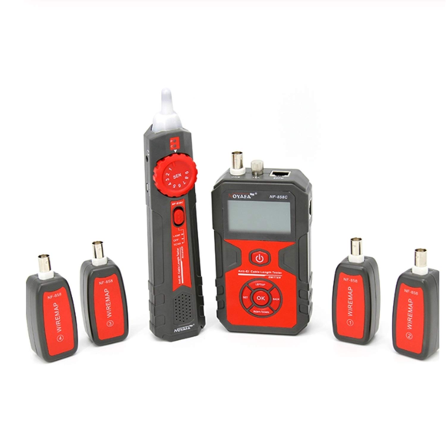 NOYAFA NF-858C Multimeter Tester Kit - Portable Wire Tracker & Cable Finder for RJ11/RJ45/BNC Network Testing | Includes Multimeter Leads | Ideal for Electricians, Network Technicians & DIY Home Repairs