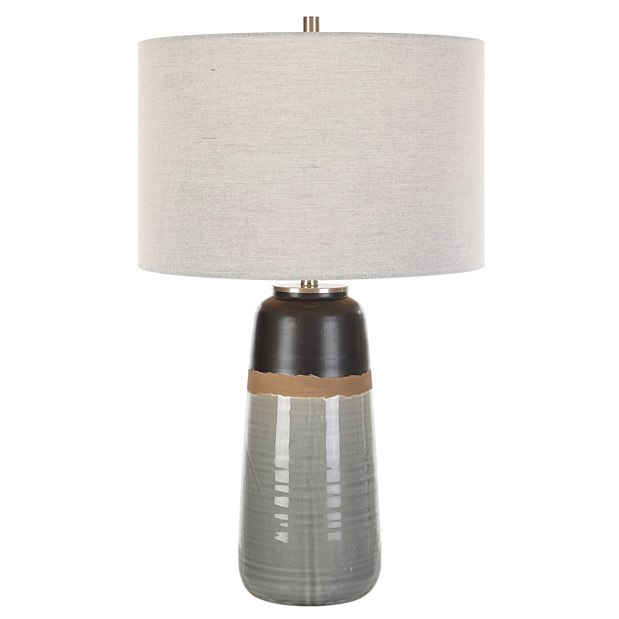 Everett Gray Table Lamp - Modern LED Desk Lamp with Adjustable Brightness for Bedroom, Living Room & Office - Perfect for Reading, Working & Decor