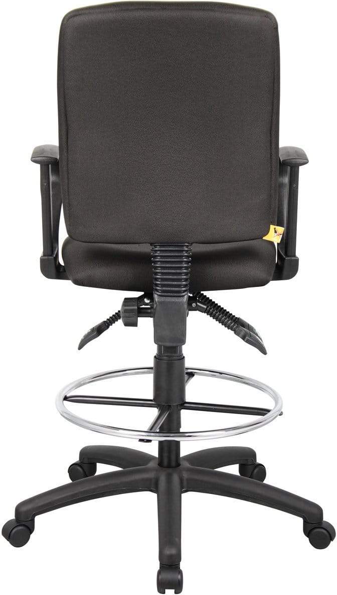 Boss Multi-Function Fabric Drafting Stool [B1635 BK] - Adjustable Height Office Chair for Artists, Designers & Tattoo Studios - Ergonomic Stool for Drawing, Sewing & Crafting Workstations