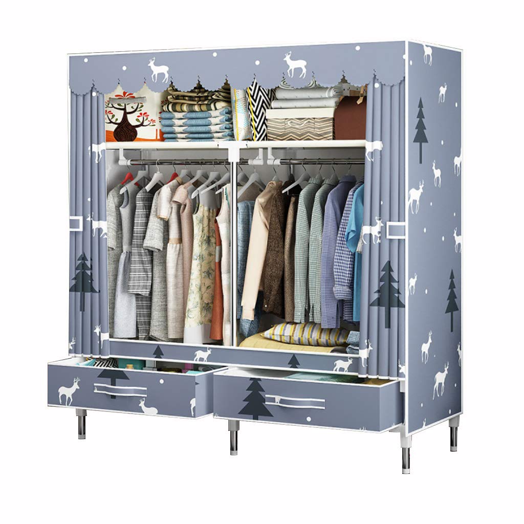 Portable Wardrobe Closet Organizer - Foldable Hanging Clothes Storage with Shelves & Rail - Perfect for Bedroom, Cloakroom & Travel Organization