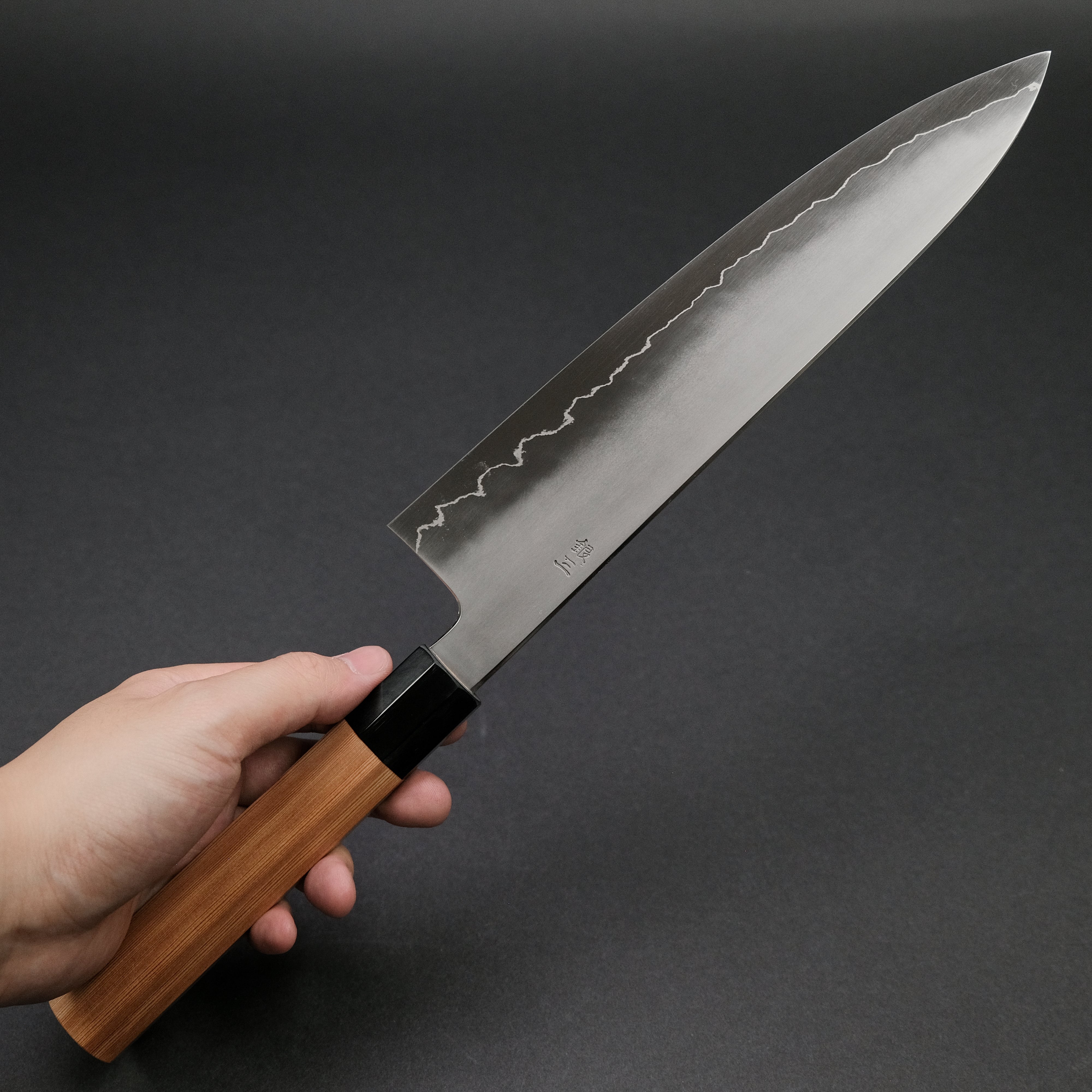 Hitohira Kikuchiyo Izo Silver #3 Gyuto Japanese Chef Knife 240mm with Yakusugi Cedar Handle - Premium Kitchen Tool for Sushi, Meat Cutting & Professional Cooking