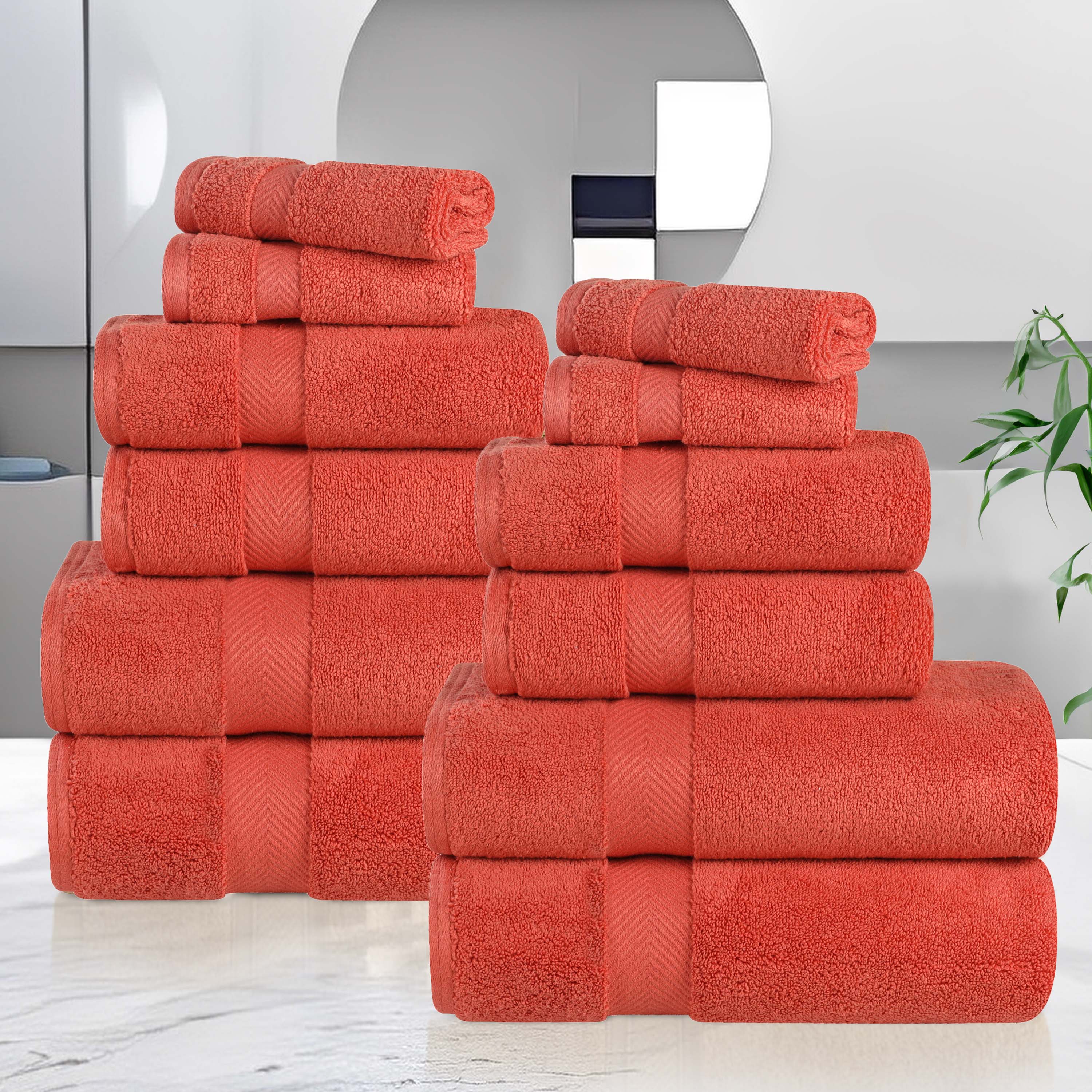 Premium Zero Twist Cotton Towels - Ultra Soft & Highly Absorbent 12-Piece Bath Towel Set for Spa, Gym & Luxury Home Use