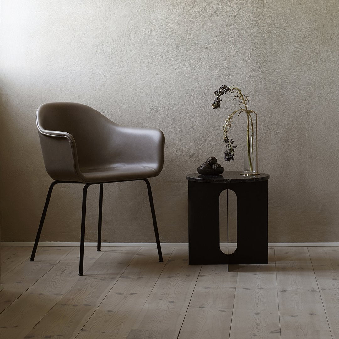 Modern Androgyne Side Table - Minimalist Nightstand, End Table for Living Room, Bedroom, or Office - Stylish Small Accent Table with Sturdy Metal Frame