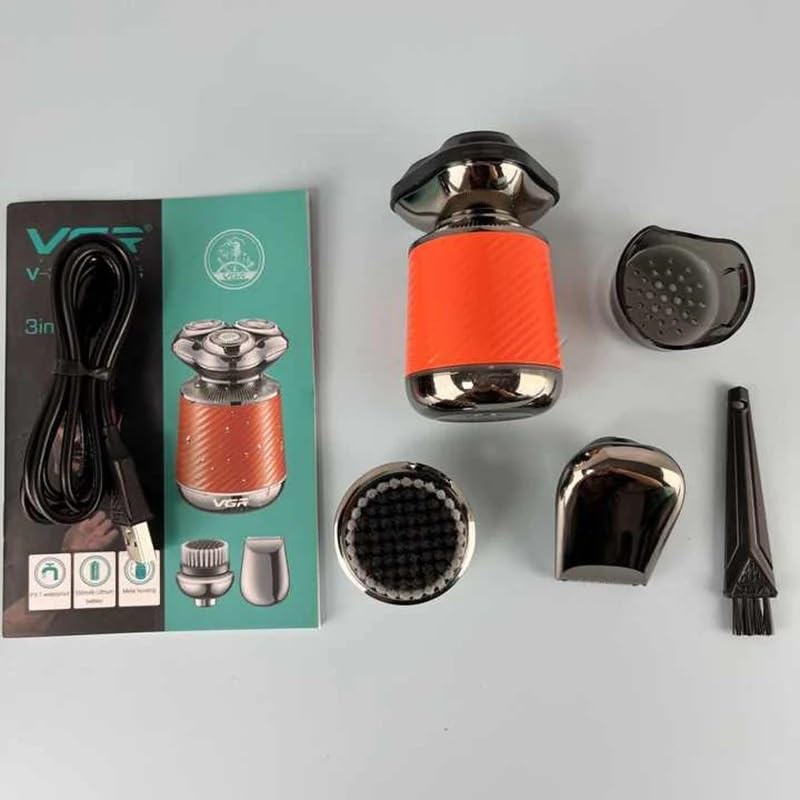 Professional Men's Electric Razor - Waterproof Cordless 3-in-1 Beard Trimmer & Shaver, Portable Travel Shaving Kit for Home, Gym & Business Trips