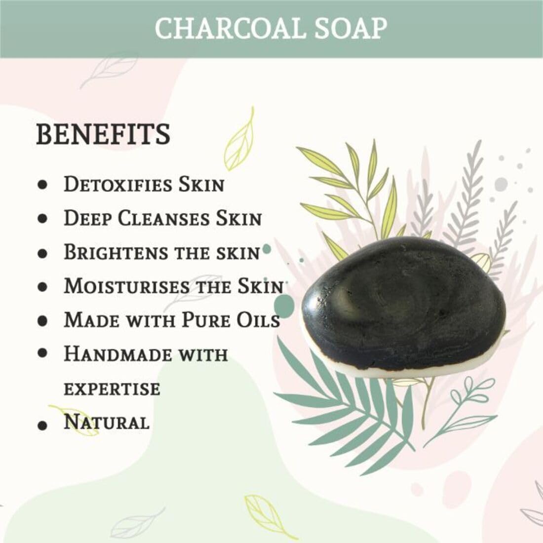 Charcoal Bath Soap for Face & Body - Deep Cleansing, Skin Brightening & Whitening, Removes Dirt & Germs - Set of 6 Bars for Acne-Prone & Oily Skin - Perfect for Daily Skincare Routine & Spa Days