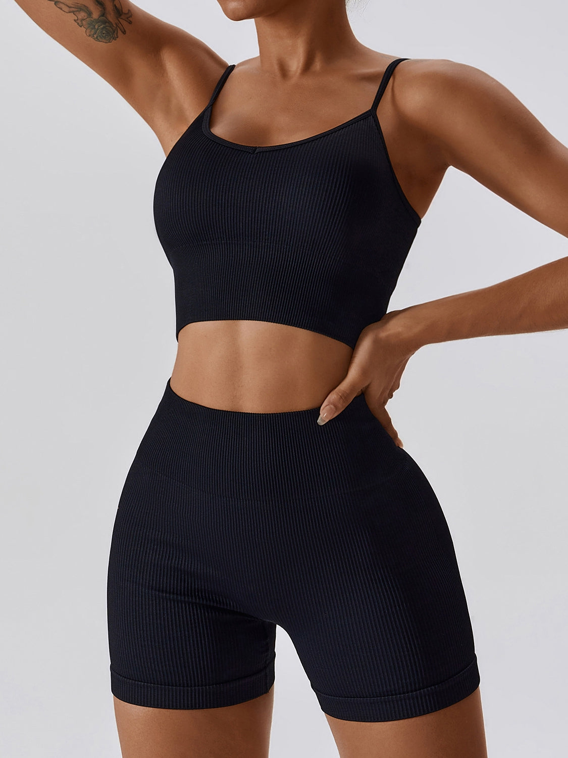 ZASUWA Women's High Waisted Ribbed Scrunch Booty Shorts - Spandex Workout Shorts for Gym, Yoga & Running - Sexy Butt Lifting Fitness Shorts for Women