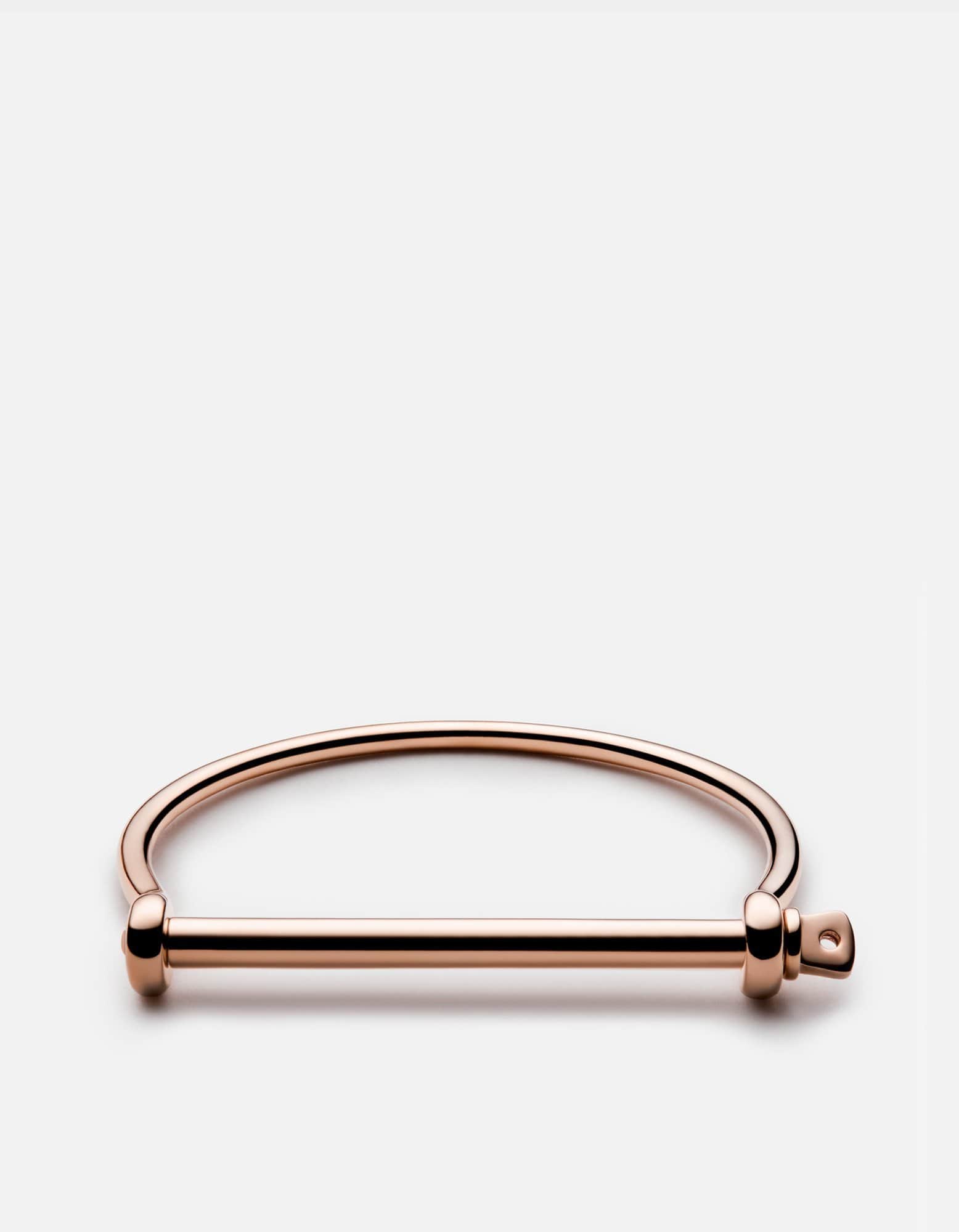 10k Rose Gold Thin Screw Cuff Bracelet - Adjustable Minimalist Bangle for Women - Perfect for Everyday Wear, Date Nights & Special Occasions