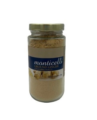 Organic Ginger Powder | Monticelli | 130g | Premium Ground Ginger Root for Cooking, Baking & Tea | Gluten-Free & Non-GMO | Perfect for Asian Cuisine, Smoothies & Wellness Drinks
