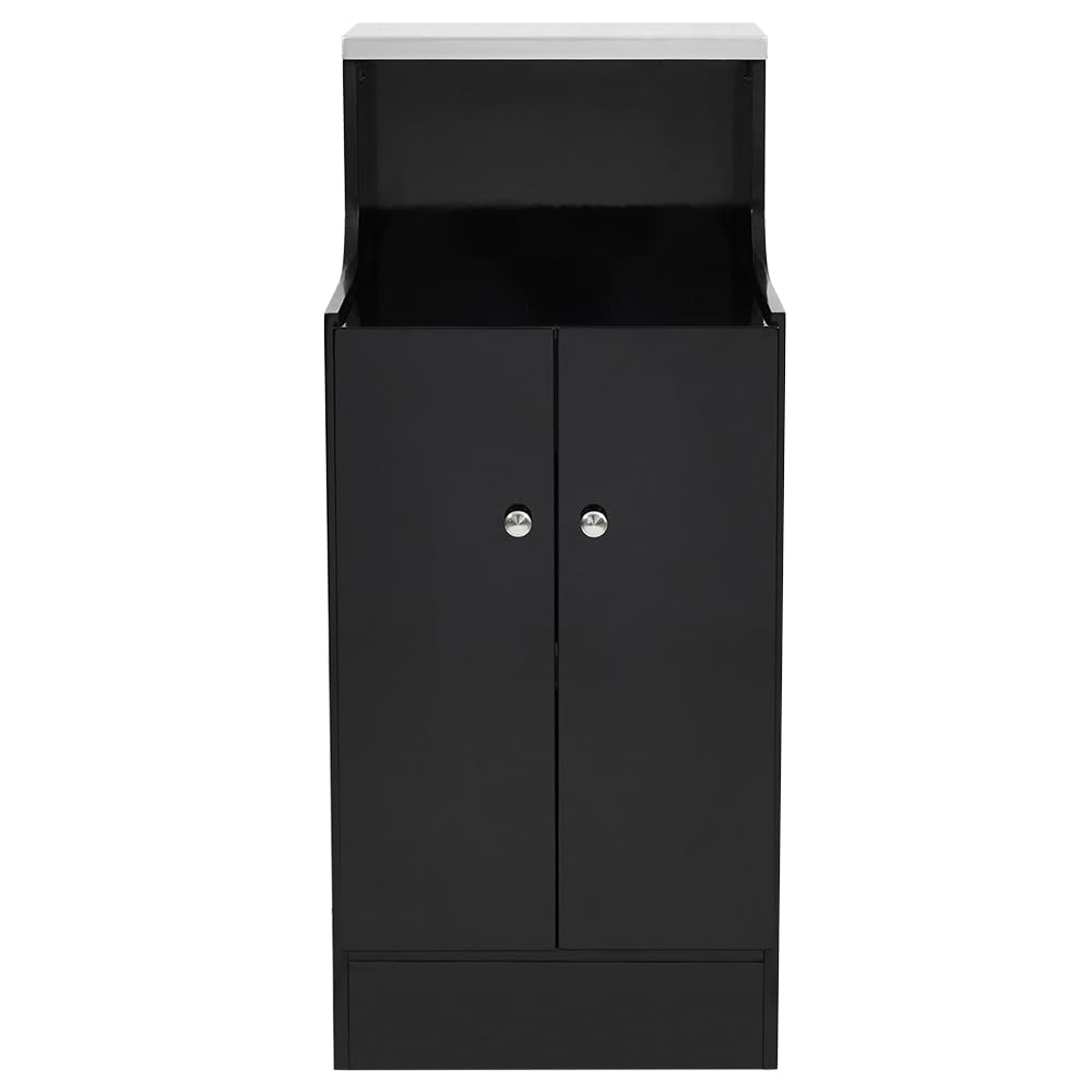 Modern Reception Desk with LED Lights & Storage Cabinet - Elegant Janus Style for Office Lobby, Hotel Front Desk & Corporate Waiting Areas