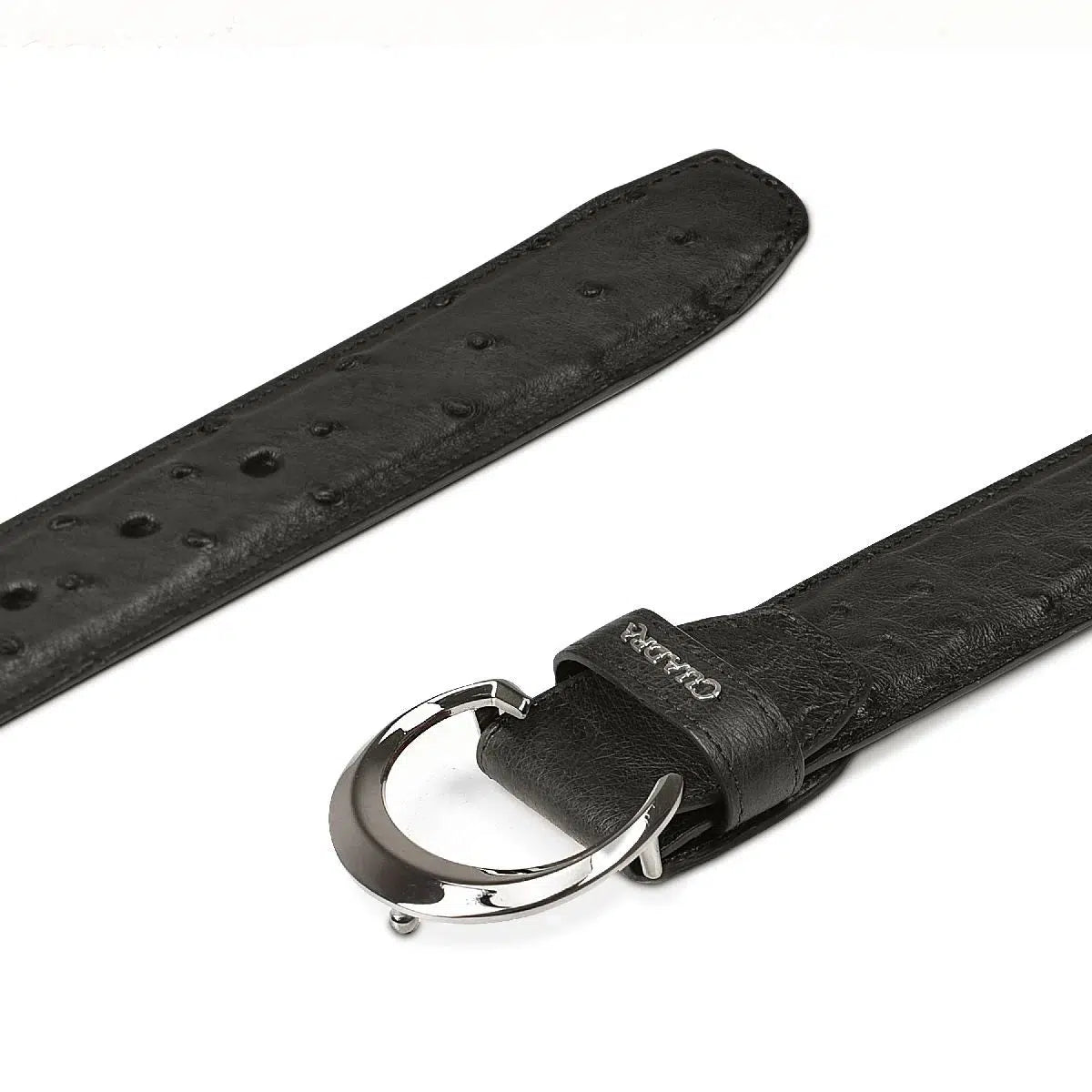 CS381A1 Men's Black Casual Fashion Ostrich Leather Belt - Stylish & Durable for Everyday Wear, Office & Formal Occasions