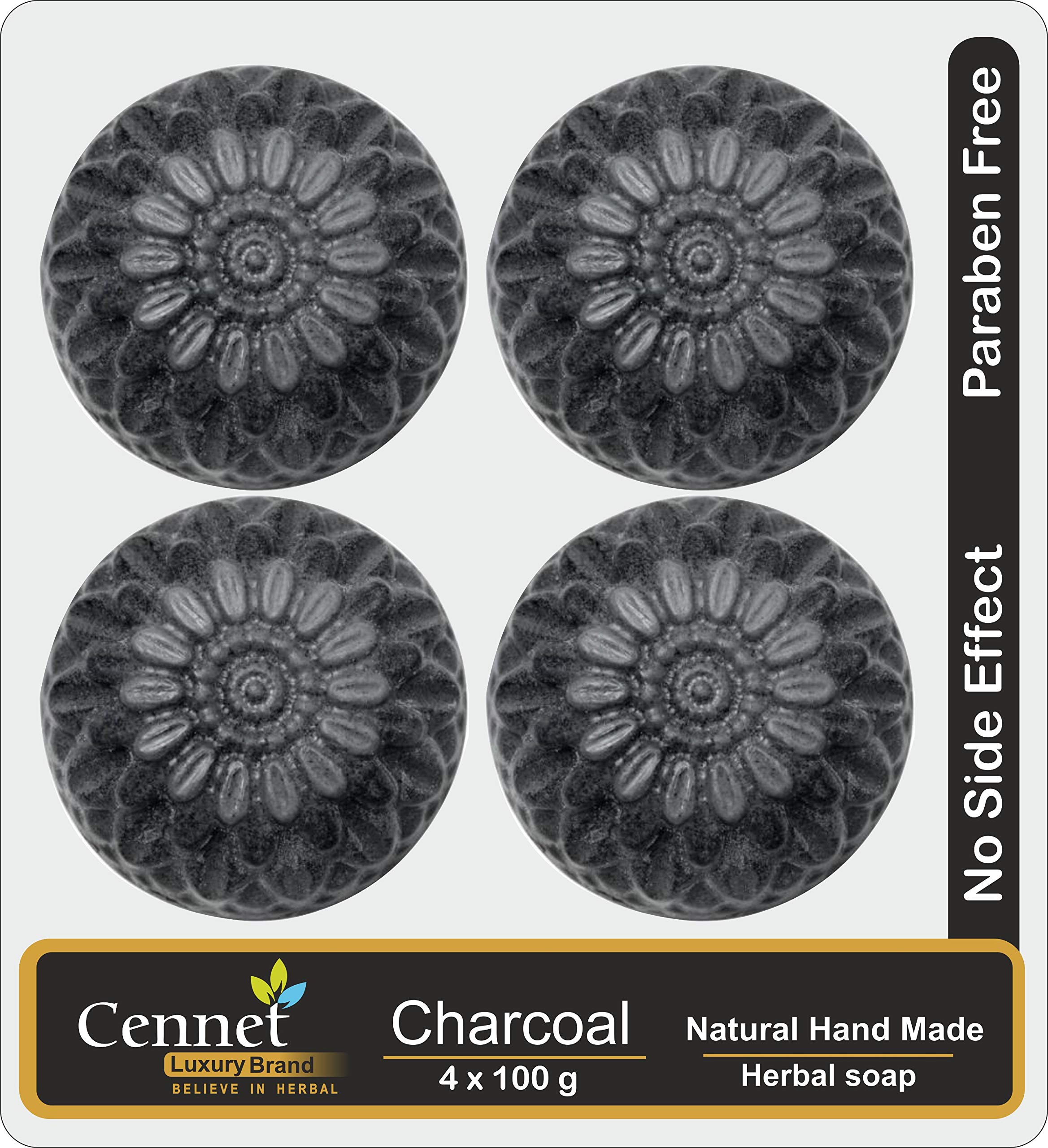 **Organic Handmade Charcoal Soap for Women – Skin Whitening, Acne & Blackhead Treatment, Anti-Wrinkle & Pimple Care – 4 Pack (4 x 100g) – Perfect for Daily Cleansing & Deep Pore Detox**