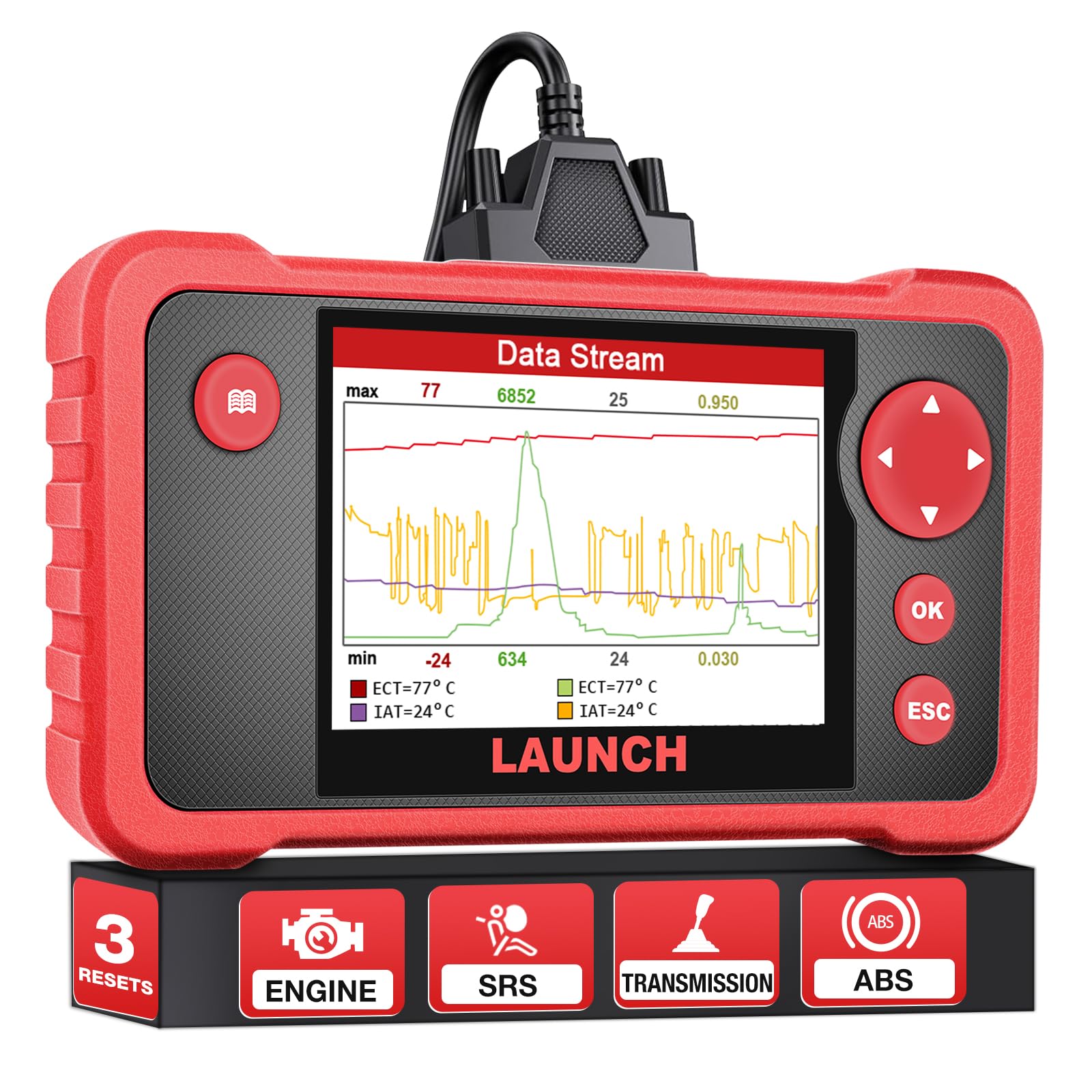 LAUNCH CRP123 V2.0 Elite OBD2 Scanner - 2025 Newest Car Diagnostic Tool for Engine, ABS, SRS & Transmission | Oil Reset, Throttle Adaptation, SAS Relearn | Check Engine Code Reader with Lifetime Free Updates | Professional Automotive Scan Tool for Mechanics & DIY Car Repair