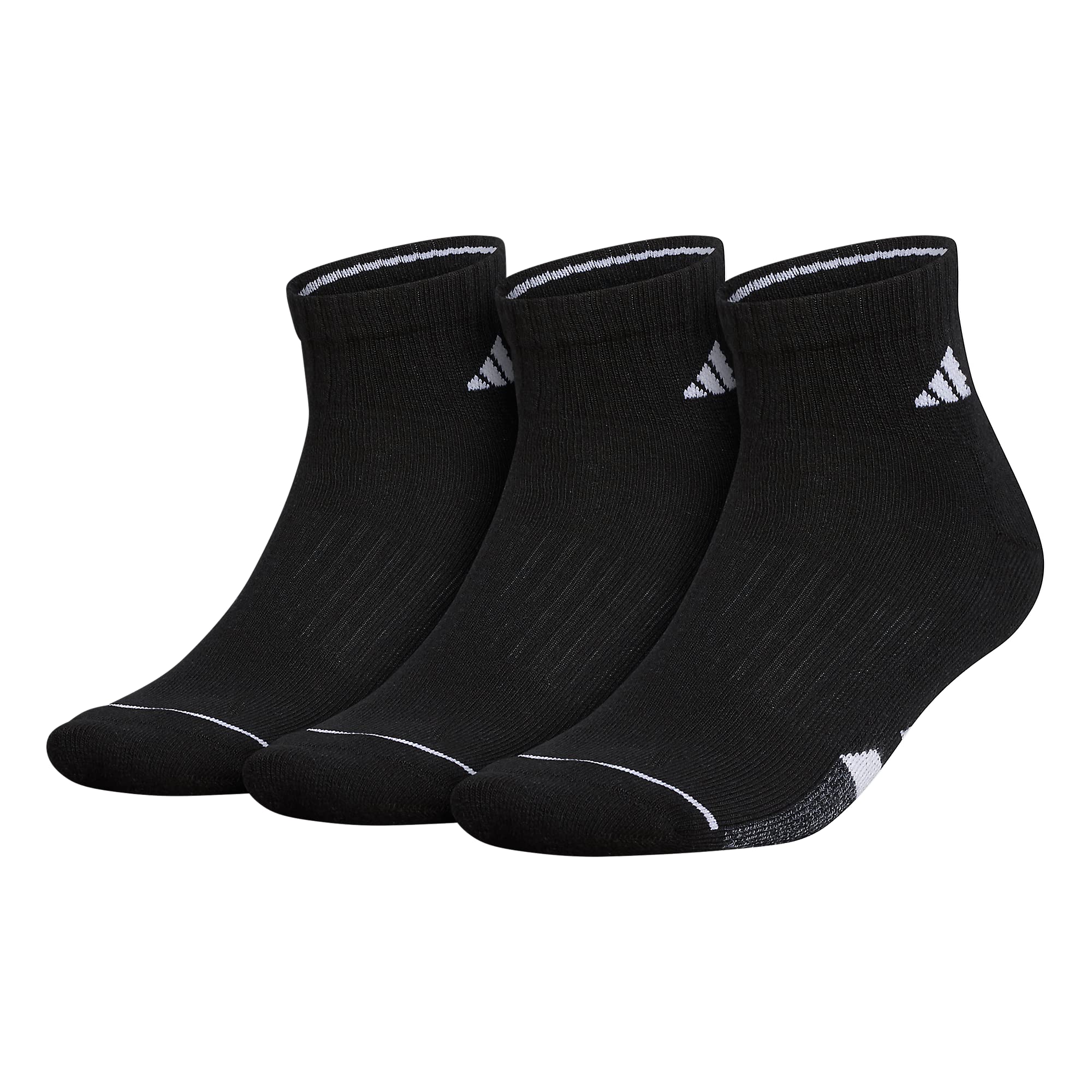 adidas Men's Cushioned Quarter Socks 3-Pack - Breathable Athletic Socks for Running, Gym & Everyday Comfort
