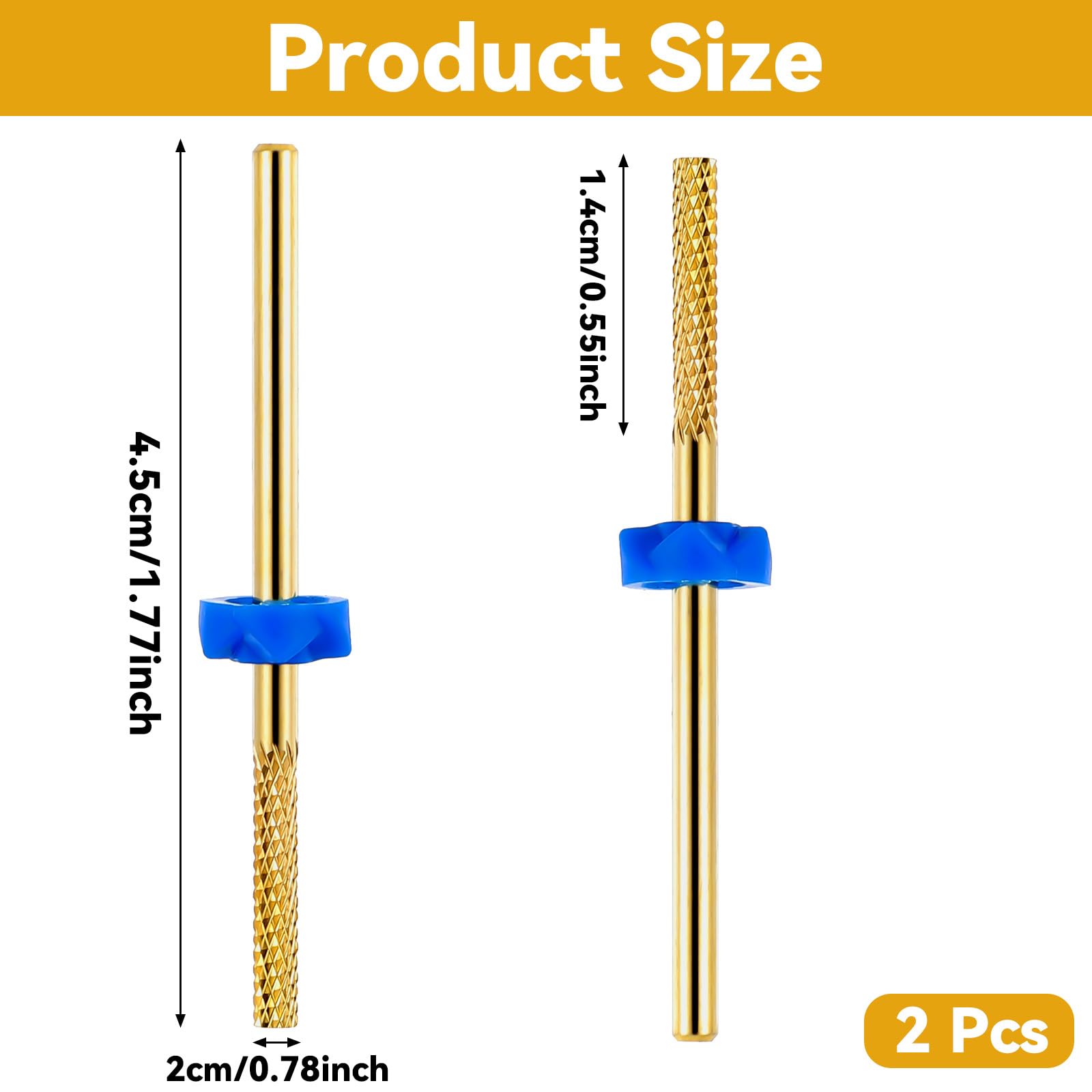 2Pcs Professional Tungsten Carbide Nail Drill Bits for Cuticle Removal - Safe & Fast Electric Nail File Accessories for Pedicure, Manicure & Dead Skin Cleaning - Perfect for Salon & Home Nail Care