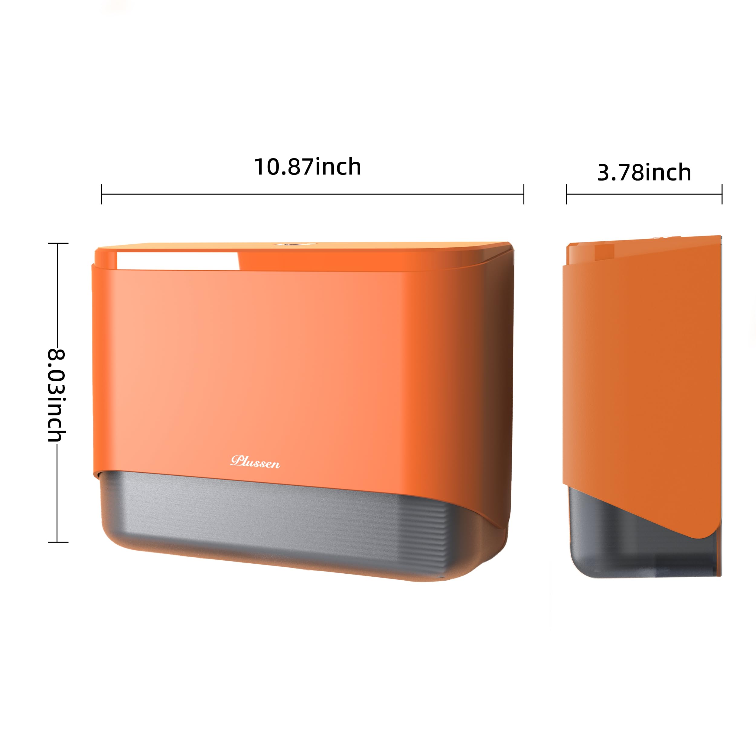 Commercial Paper Towel Dispenser Wall Mount with Lock - Universal Multifold/Tri-Fold Hand Towel Holder for Bathroom, Kitchen & Office - Compact Toilet Tissue Dispenser (Orange, 1-Pack) - Ideal for Restaurants, Hospitals & Public Restrooms