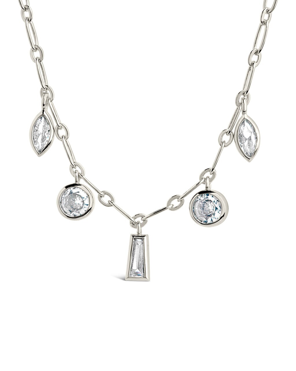 Suvi CZ Drop Earrings & Charm Necklace Set - Elegant Cubic Zirconia Jewelry for Women | Perfect for Weddings, Parties & Special Occasions