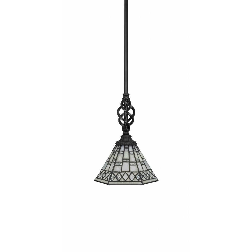 Toltec Lighting Elegante 1-Light Matte Black Mini Pendant - Modern Ceiling Light Fixture for Kitchen Island, Dining Room & Bedroom (Model 80-MB-9105)