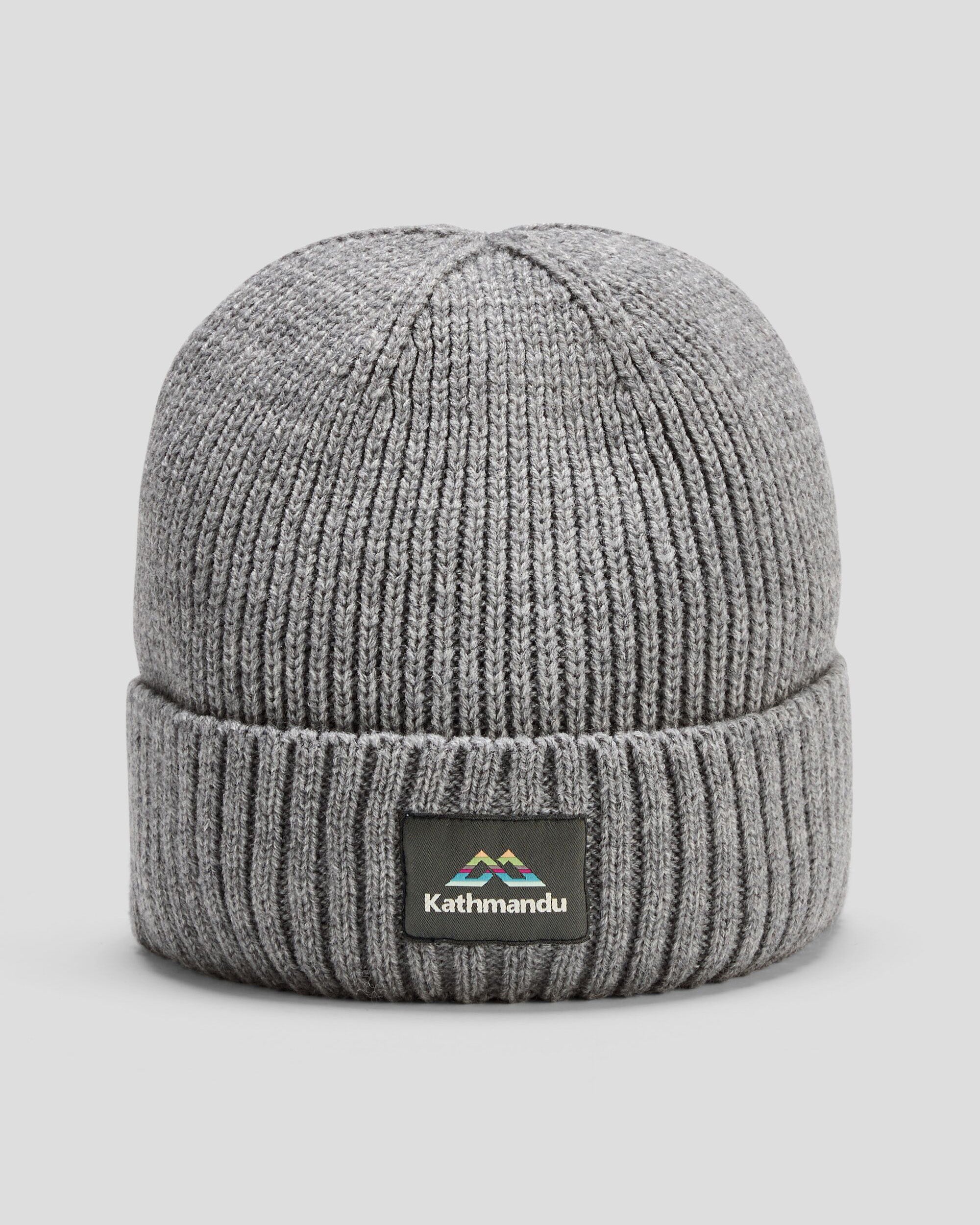 Kathmandu Badge Beanie - Light Grey Marle Knit Hat for Men & Women | Warm Winter Beanie for Outdoor Activities, Hiking, and Casual Wear