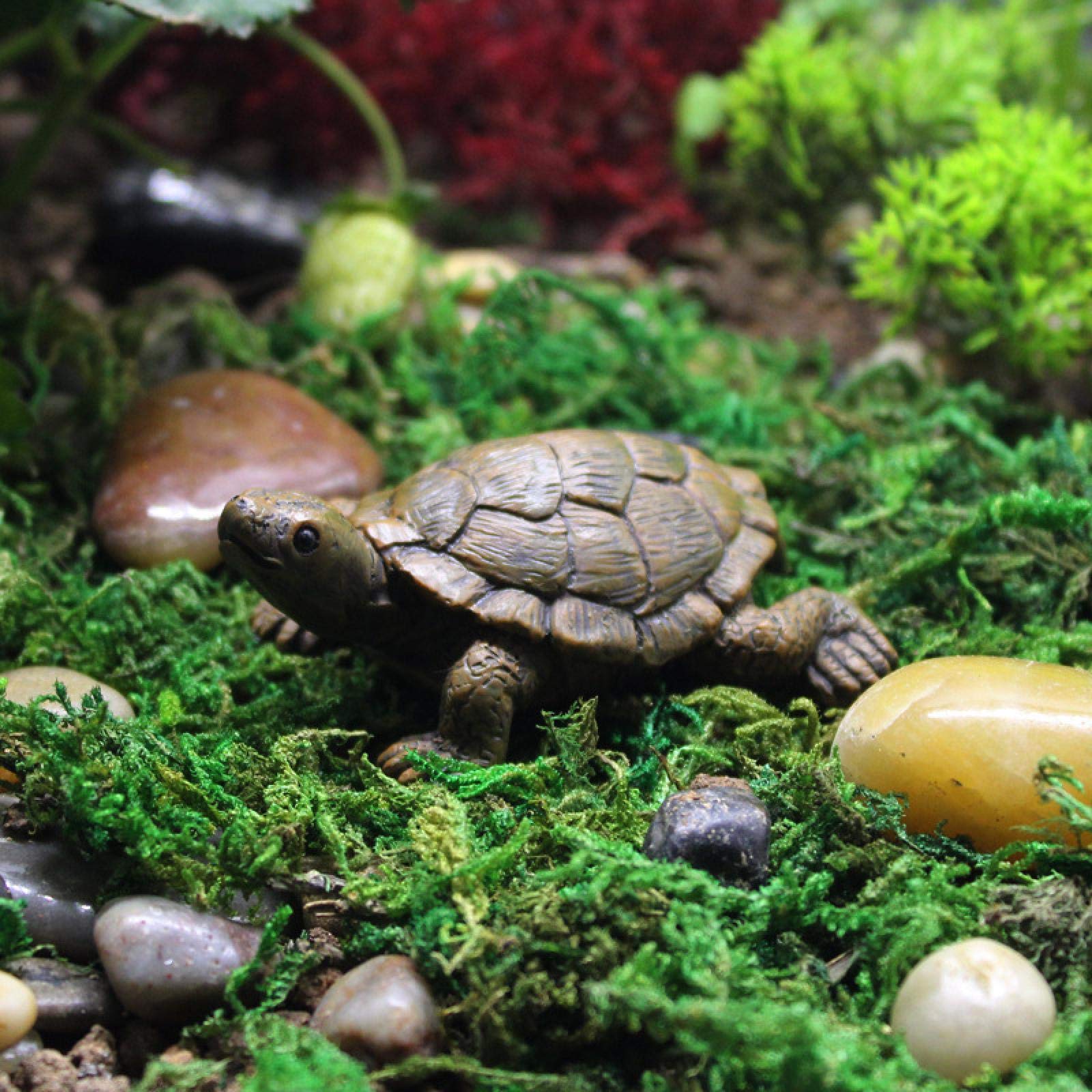 LIHDESTB 1Pc Sea Turtle Resin Figurine - Realistic Shell Decor for Fairy Gardens, Fish Tanks & DIY Landscapes | Miniature Ocean-Themed Home Decor, Beach House Accent