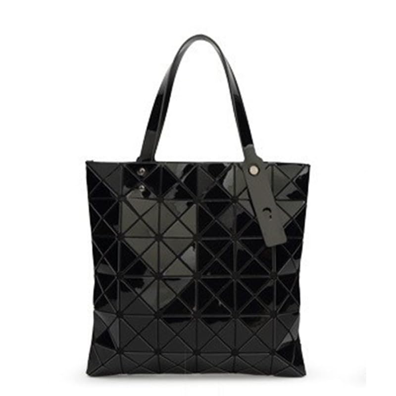 Stylish Geometric Plaid Foldable Tote Bag for Women - Fashionable Casual Shoulder Handbag & Mochila - Perfect for Work, Travel, and Daily Use