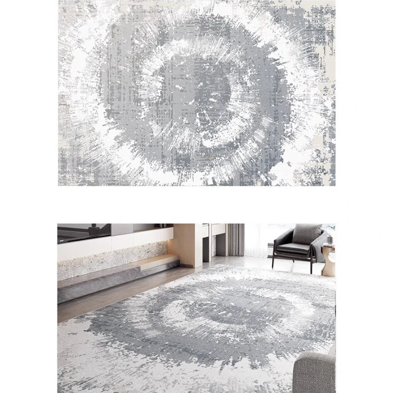 Chanel Velvet Abstract Geometric Waterproof Area Rug - Soft Non-Slip Living Room Carpet for Home Decor, Bedroom, Office